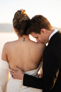 Bonneville Salt Flats Elopement with bride and groom