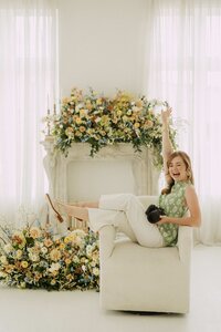 woman sitting on chair