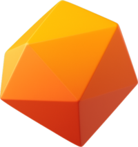 floating 3d geometric shape