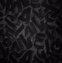 Black and concrete pattern with text overlay