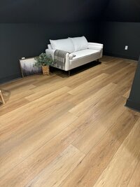 Bedroom with newly installed hardwood.