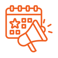 Calendar with microphone graphic