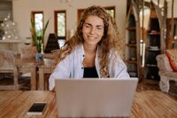 woman on computer