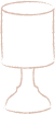 Line drawing of a 6" single tier cake