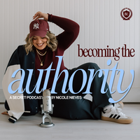 Secret podcast cover art for Becoming the Authority, guiding entrepreneurs to build impactful brands