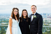 Eleanor Stenner with bride and groom at Birmingham wedding 