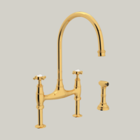 Unlacquered brass kitchen faucet