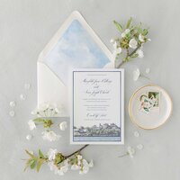ocean wedding venue inspired invitation suite