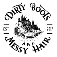 dirty boots messy hair logo