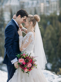 banff springs surprise corner winter wedding photographer