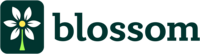 Simple floral logo with word "Blossom"