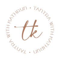 Circular logo wit words "Tantra with Kathryn"