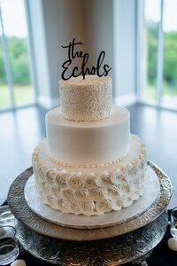 Elegant All White Wedding Cake