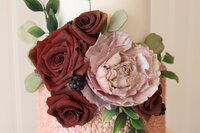 sugar flower wedding cake, rose gold texture