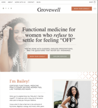 A full-width hero screenshot of the Lumen template’s home page, showcasing a clean neutral palette and streamlined layout that positions coaches and consultants as polished and trustworthy.