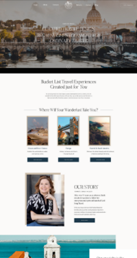 Lark Song Travel Tonic website created by Kemotion, showcasing small business branding and web design.