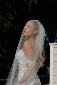Intimate photo of a bride and groom together on their wedding day