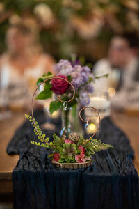 Colorful wedding floral centerpiece