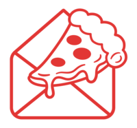 napolimex neapolitan pizza icon with envelope for newsletter