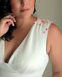Notched corset bodice with spaghetti straps view from the front
