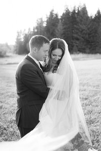 Black and white wedding photos in the PNW