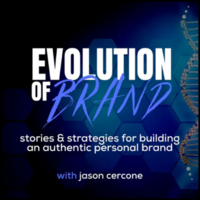 Podcast cover with Tristan Thibodeau, discussing marketing and brand strategy