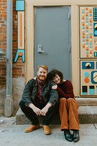 Engagement photos in downtown Iowa City