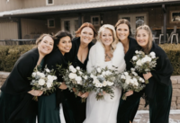Bridal makeup client by Laura Duflo of Boho Glow Studio in Mankato, MN, featuring soft glam for her wedding day.