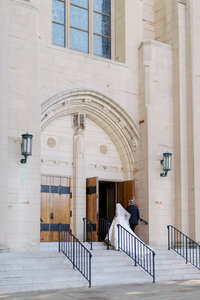 Wedding ceremony floral arch in north carolina mountains