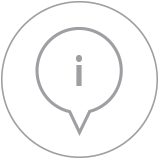 icon of a dialogue bubble with an I in it
