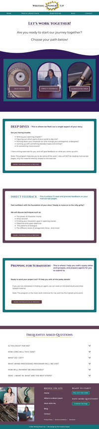 Writing Power-Up work with me page screenshot mockup on ipad