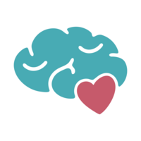 Simple brain illustration with a heart.