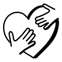 Icon of two hands and a heart