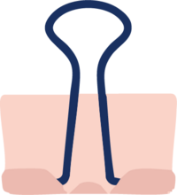 Simple pink paperclip illustration