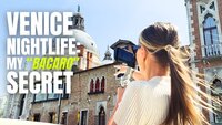 Youtube thumbnail - Woman on water taxi shooting video with gimble of Basilica Santa Maria della Salute as she passes by