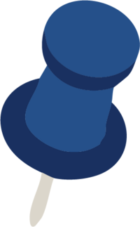 Simple blue push pin illustration