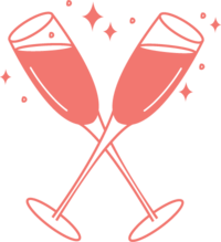 Custom illustration of champagne glasses icon for Sassy Diva Designs