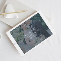 website template customization for blush and white design studio