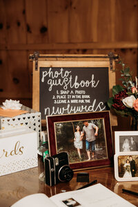Photo guestbook area in a reception