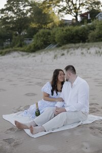 michigan beach engagement photos