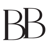 Black intertwined letters "BB" on a transparent background, showcasing a client of our brand identity design services.