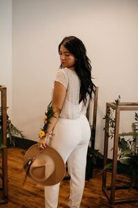 Pearl beaded wedding dress, a-line