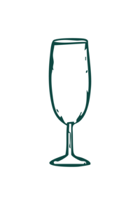 Teal Handdrawn Champagne Glass Icon