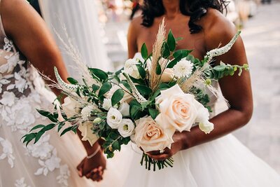 two brides_white_modern_boho_bouquet