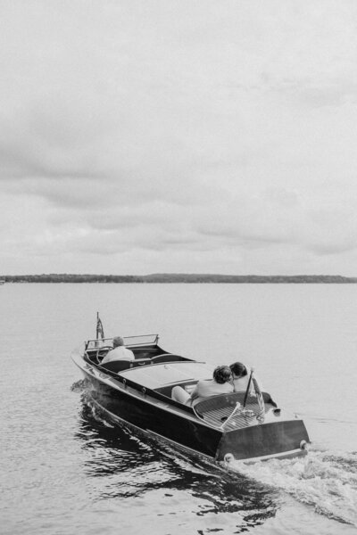 Red Pine Point Indian River Intimate Wedding Chris Craft Boat Wedding Portraits K. E. Rogers Photography