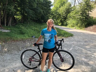 Brenda Humphreys with bike