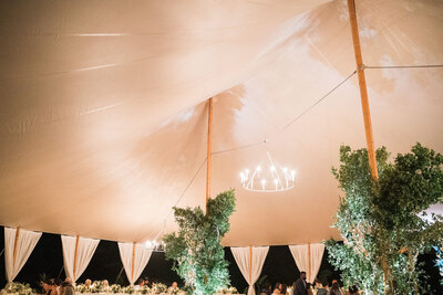 Sperry Tent with Chandelier - Bermuda Weddings