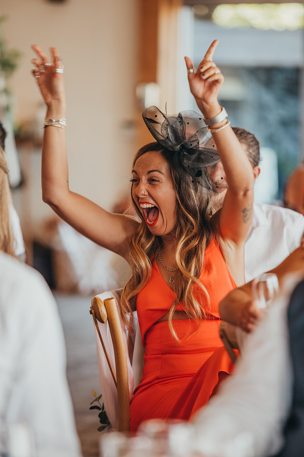 guest celebrates during speeches