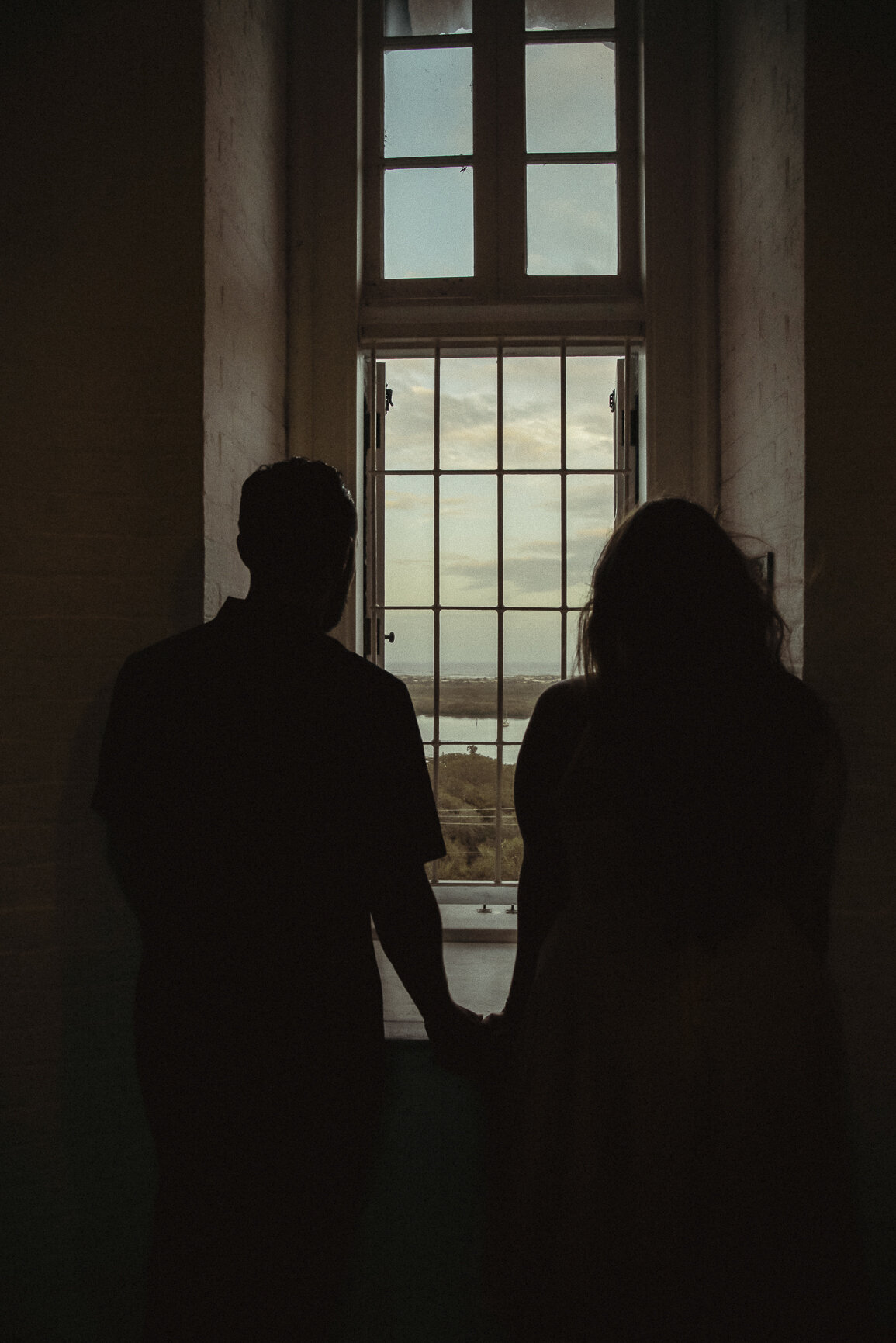 Evening engagement photos at Saint Augustine Lighthouse