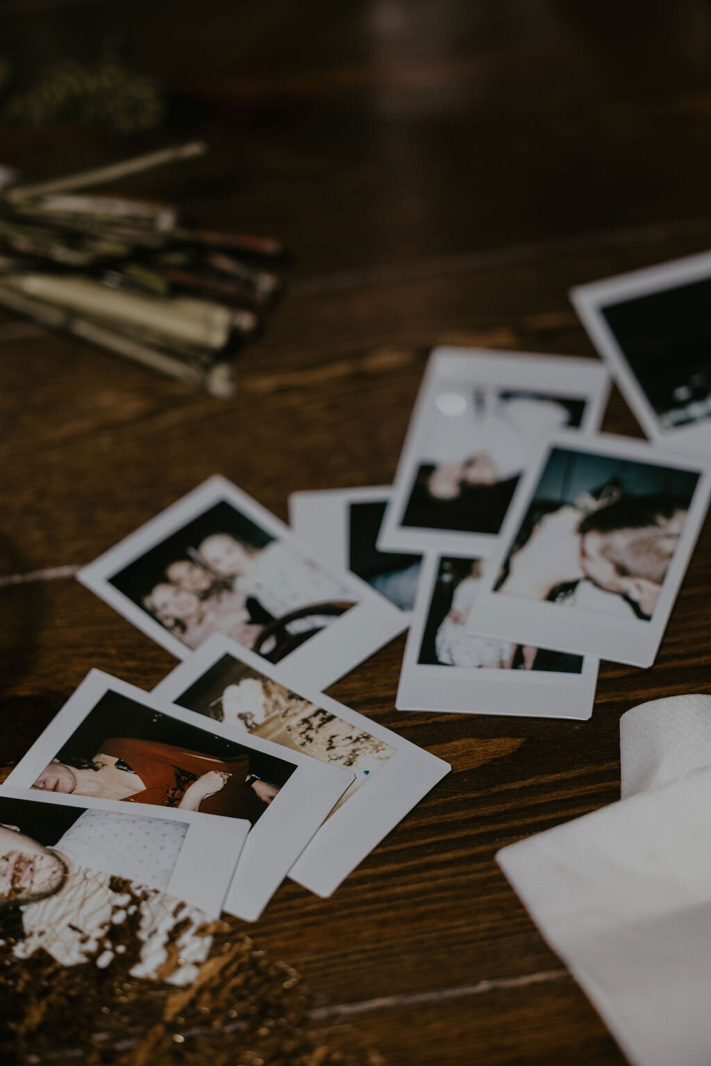wedding reception details polaroid
